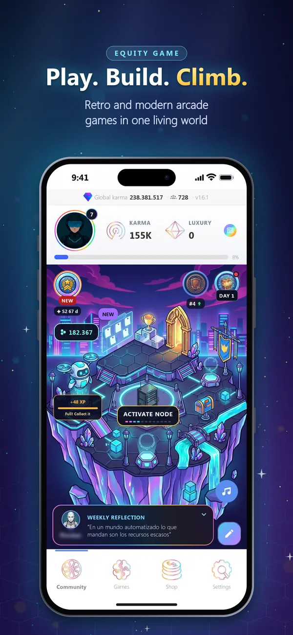 Play. Build. Climb: Equity Game App Store screenshot
